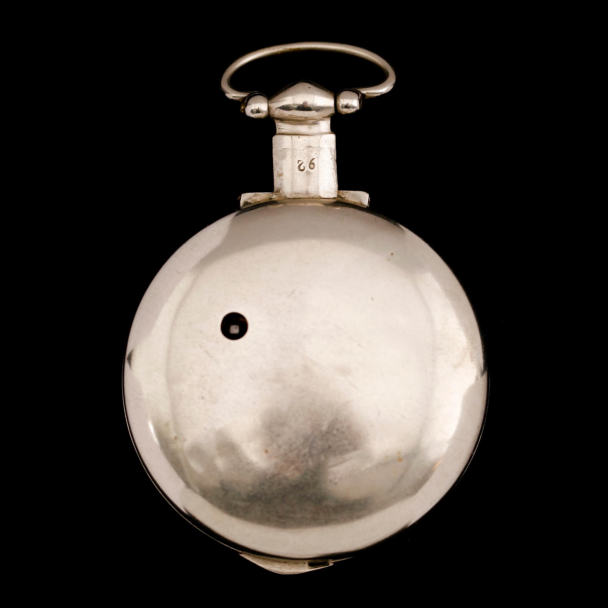 SPINDELUR, silver, Nieveten, London, omkring år 1800.