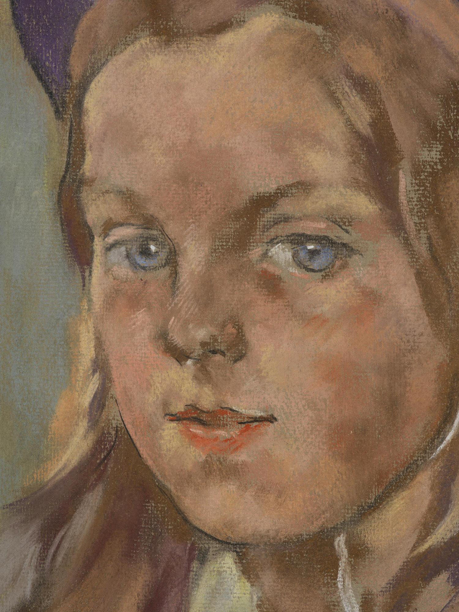 Lotte Laserstein, Girl with a purple hat.