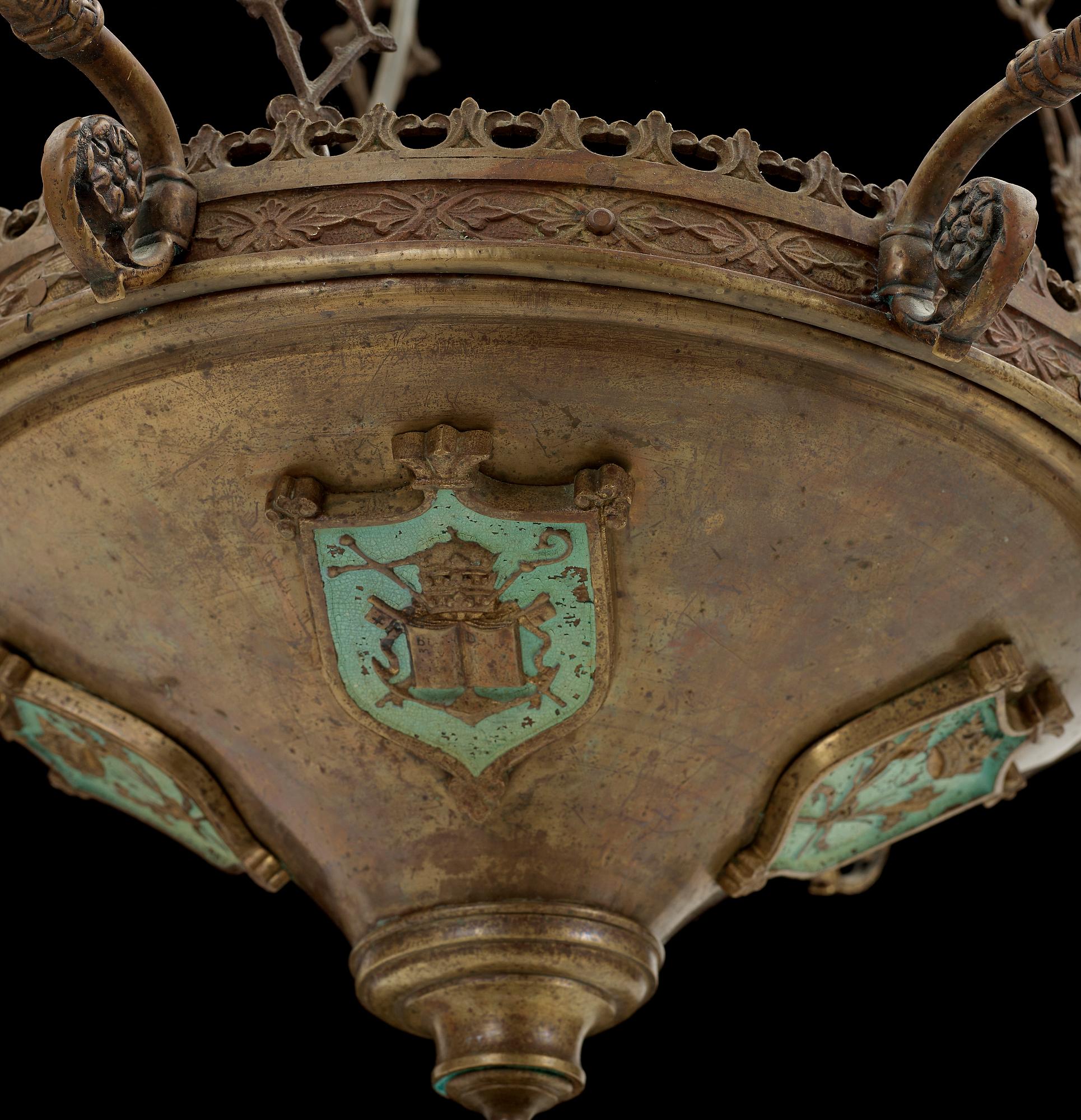 TAKAMPEL, mässing, senempire, 1800-tal. H ca 75.
