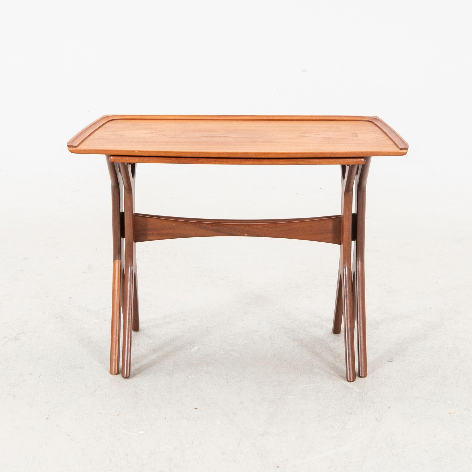 A Danish 1950/60s walnut nesting table.