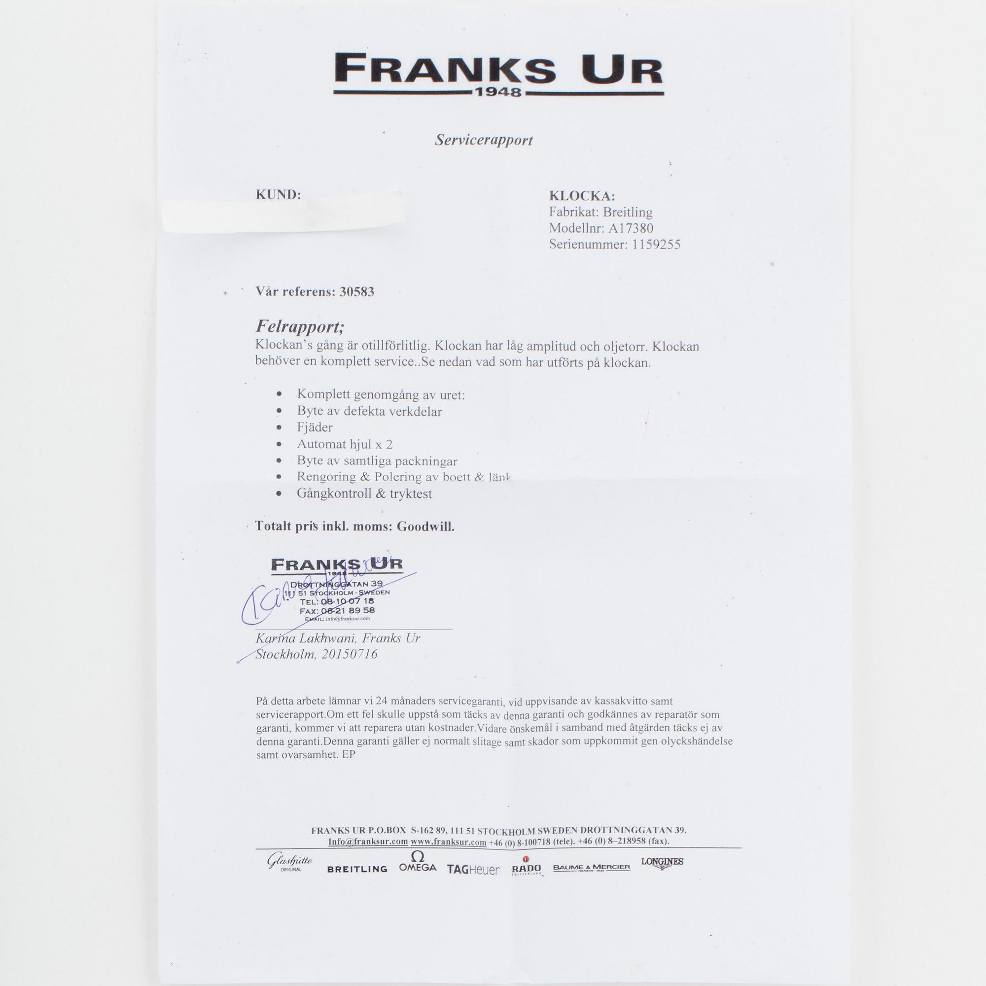 BREITLING, Colt Automatic (500M/1650FT), Chronometre, wristwatch, chronograph, 41 mm.