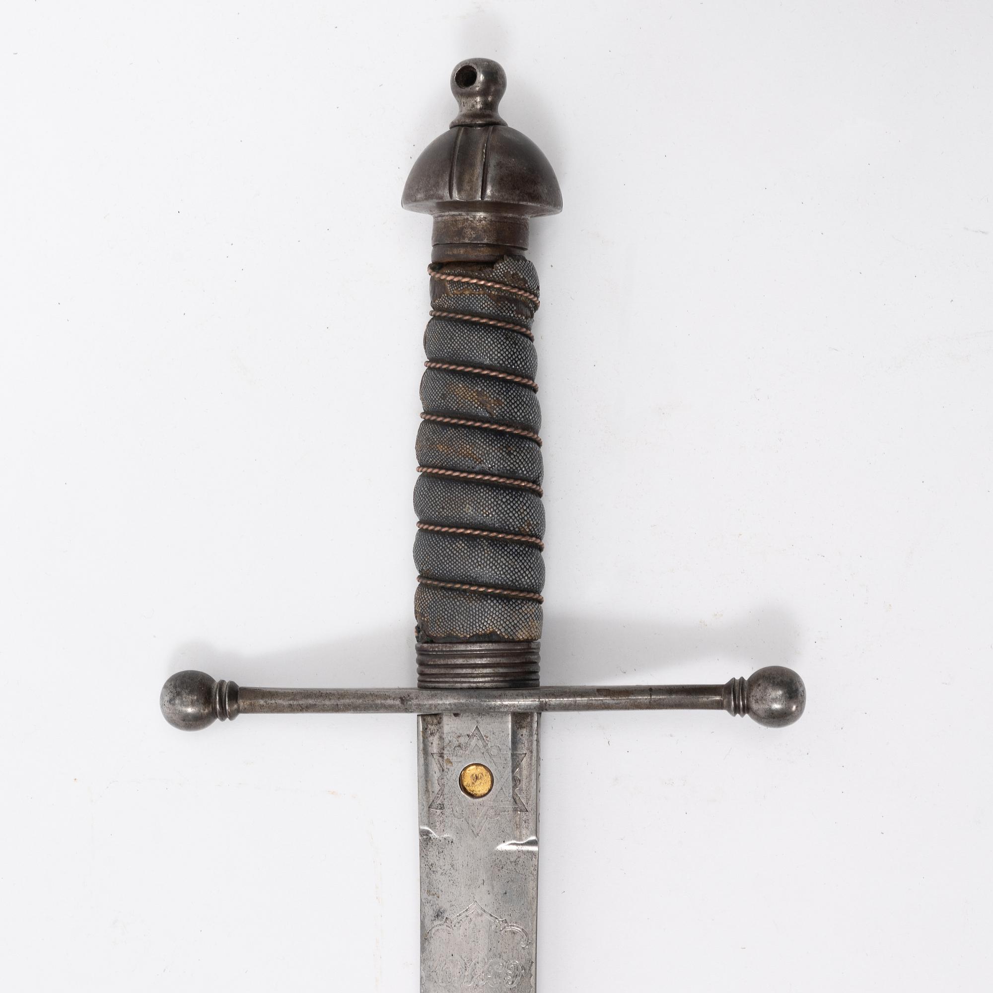 A Scottish infantry officer's sword with cross hilt and field scabbard, by Henry Wilkinson, London.