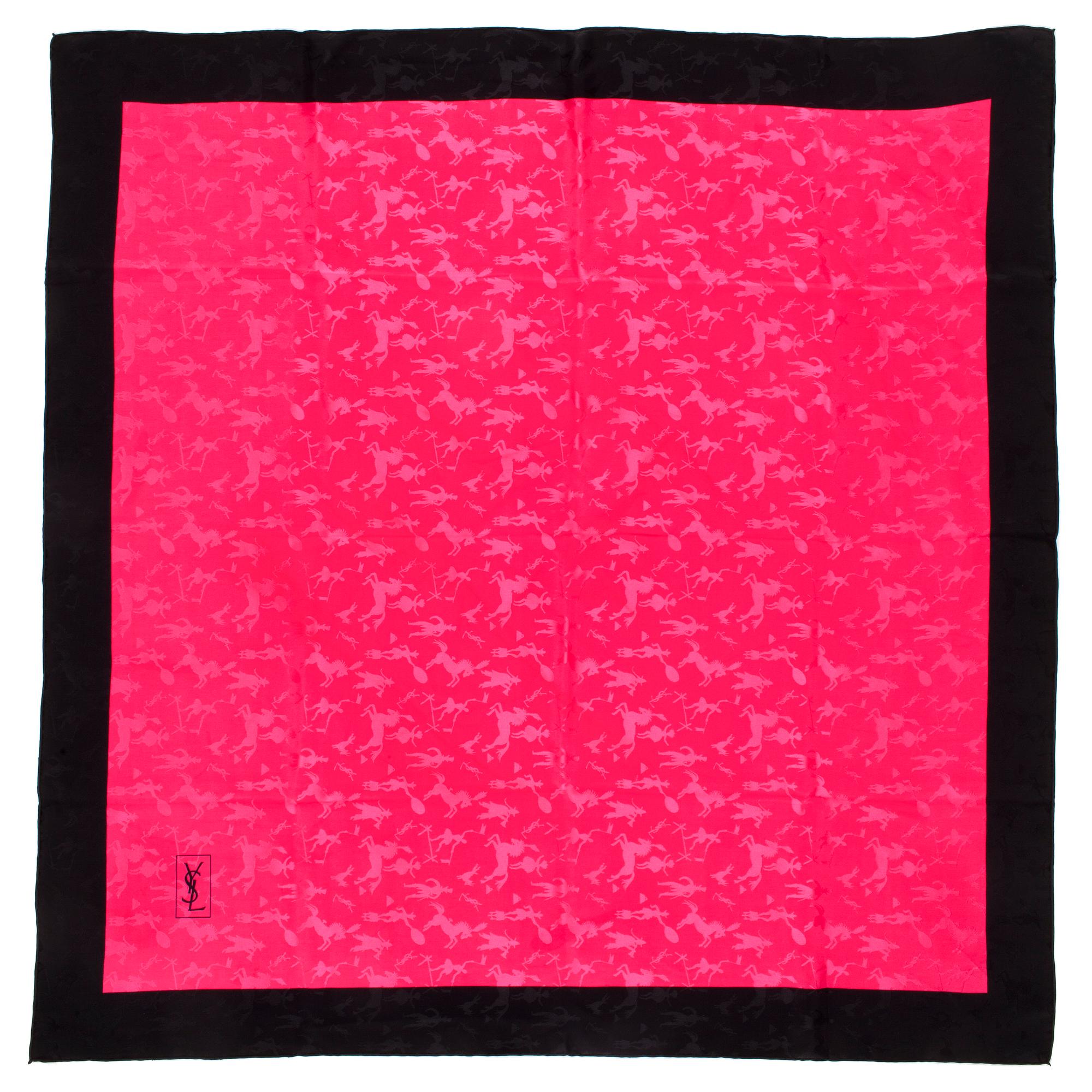 YVES SAINT LAURENT, silk scarf, 1980's.