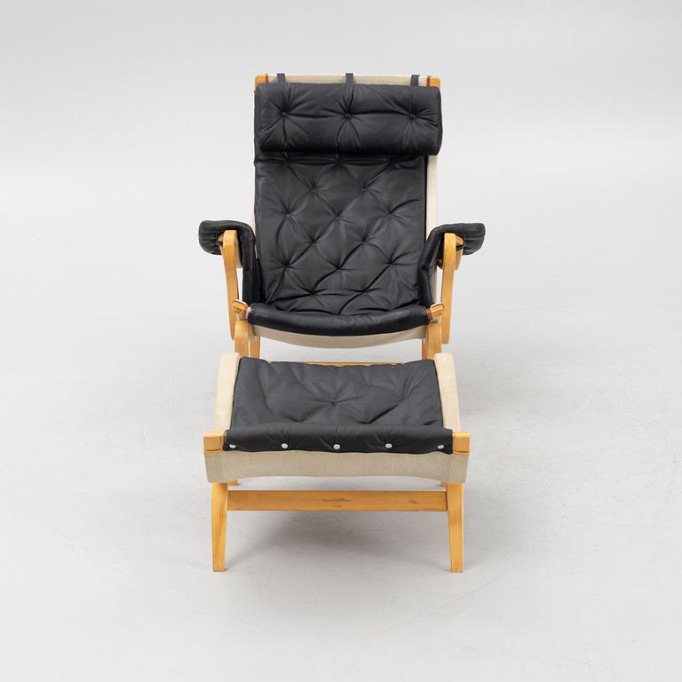 Bruno Mathsson, fåtölj med pall, "Pernilla", Dux.