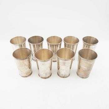 Tiffany & Co,  bägare 9 st sterling silver USA 1900-tal.