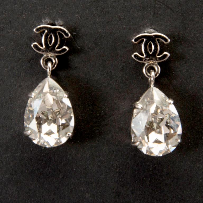 A pair of Chanel, earrings, "Crystal drops ", winter collection 2012.