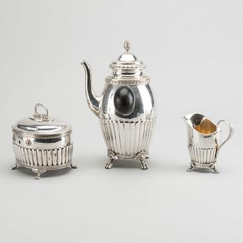 A SILVER COFFEE SET.