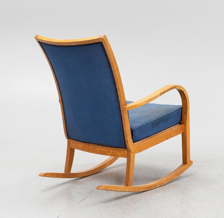 A birch rocking chair, Knoll, mid 20th century.