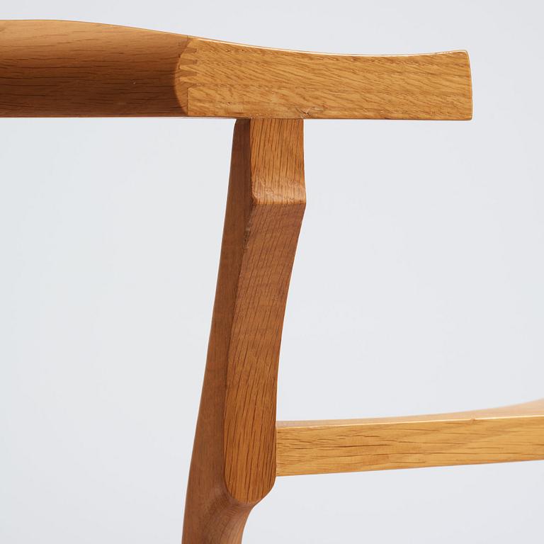 Oscar Tusquets Blanca, a set of 8 oak chairs, "The Gaulino Chair", Carlos Jane, Spain, first edition ca 1987-1988.