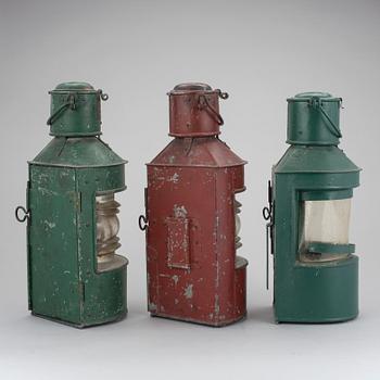 LANTERNOR 3 st, bla J.C. Larsén och Co, Stockholm, 1800-tal.