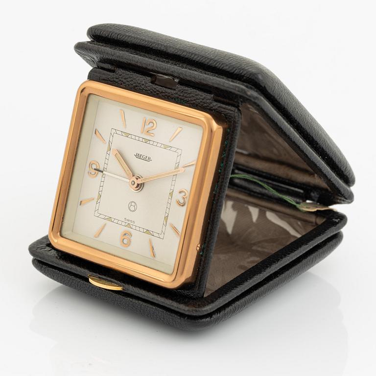 Jaeger, travel alarm clock, 72 x 85 x 34 mm.