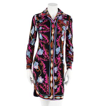 EMILIO PUCCI, a printed shirtdress. Size 8.