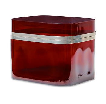 484. A Josef Frank glass box with pewter fittings, Firma Svenskt Tenn.