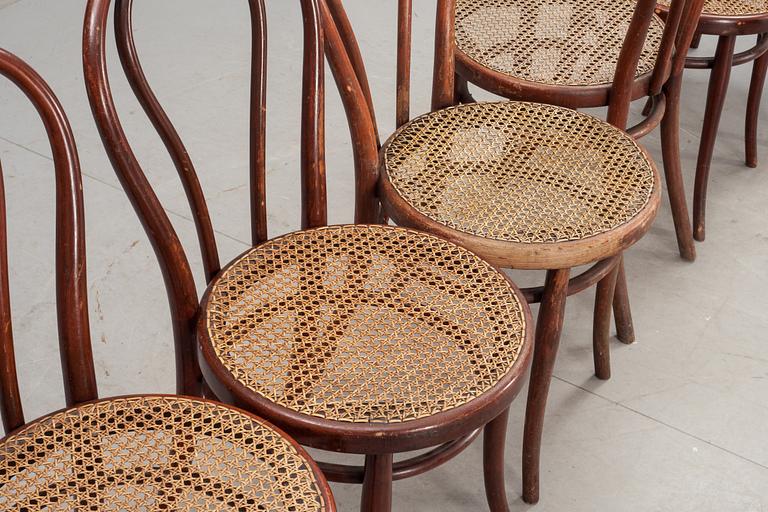 STOLAR, 6 st, Thonet, 1900-talets första hälft, brännmärkta.