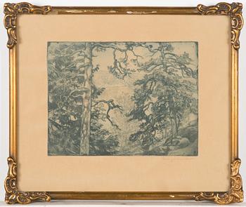 Eero Järnefelt, pehmeäpohjasyövytys, signeerattu lyijykynällä.