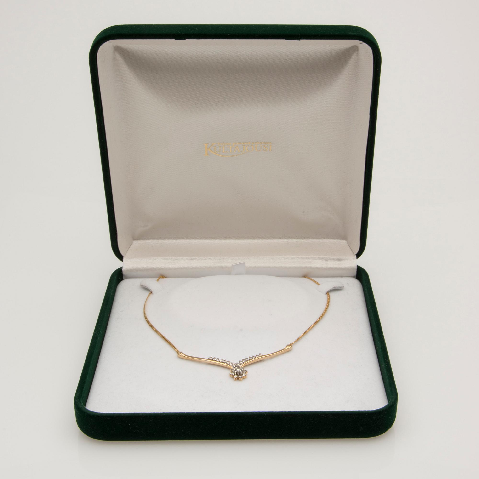 HALSSMYCKE, briljantslipade diamanter, 14K guld.