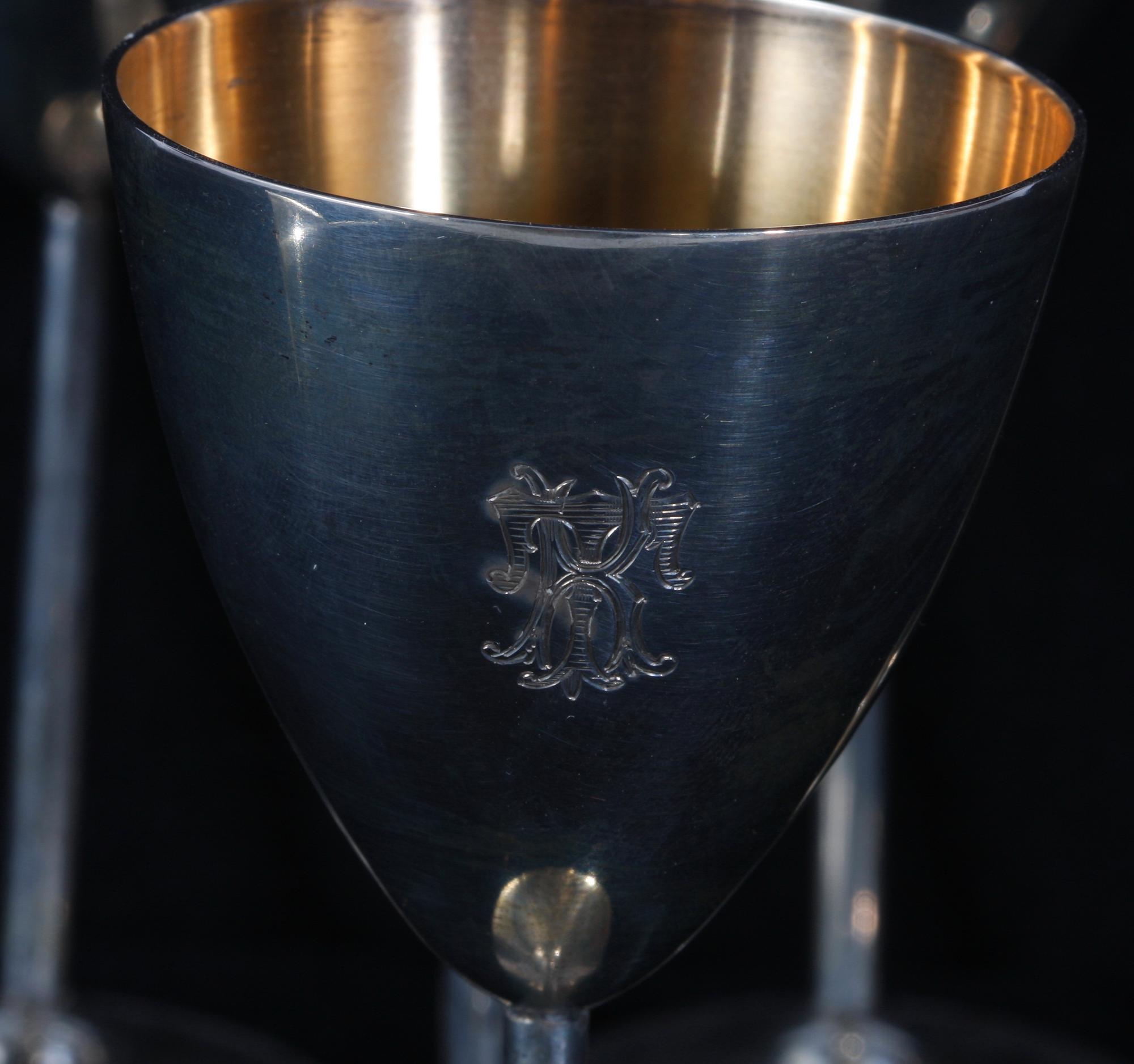 COCKTAILGLAS, 6 ST. Silver. KG Markströms. Uppsala. 1930.