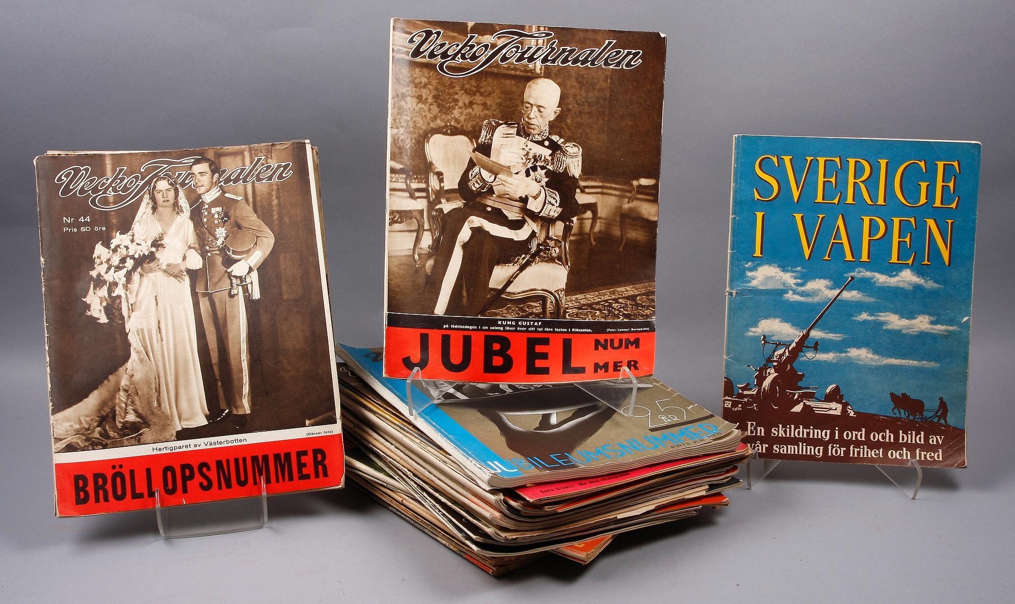TIDSKRIFTER, 37 st, bla Filmjournalen och Veckojournalen. 1930-60-tal.