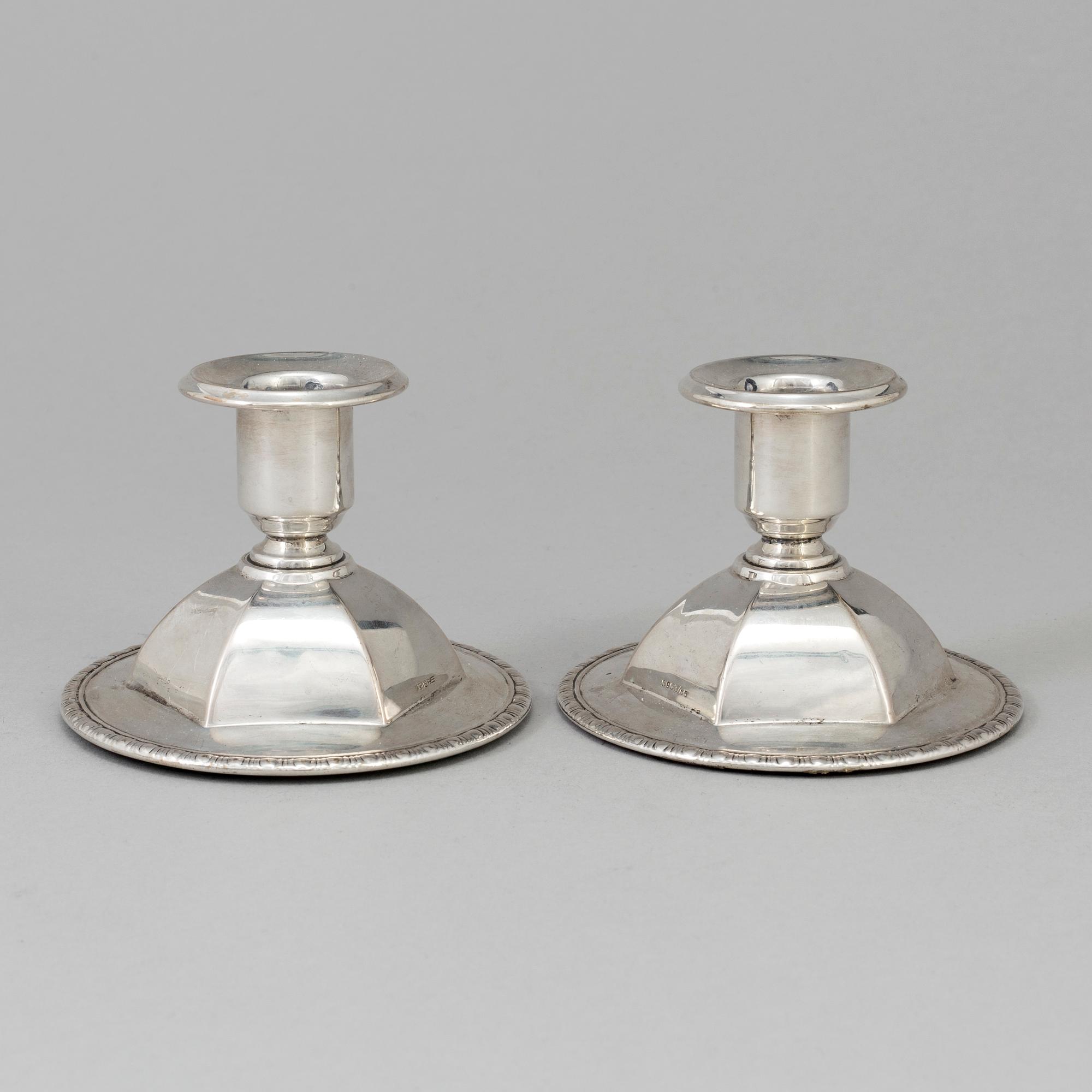 LJUSSTAKAR, ett par, silver, norska stämplar, 1900-talets andra hälft.