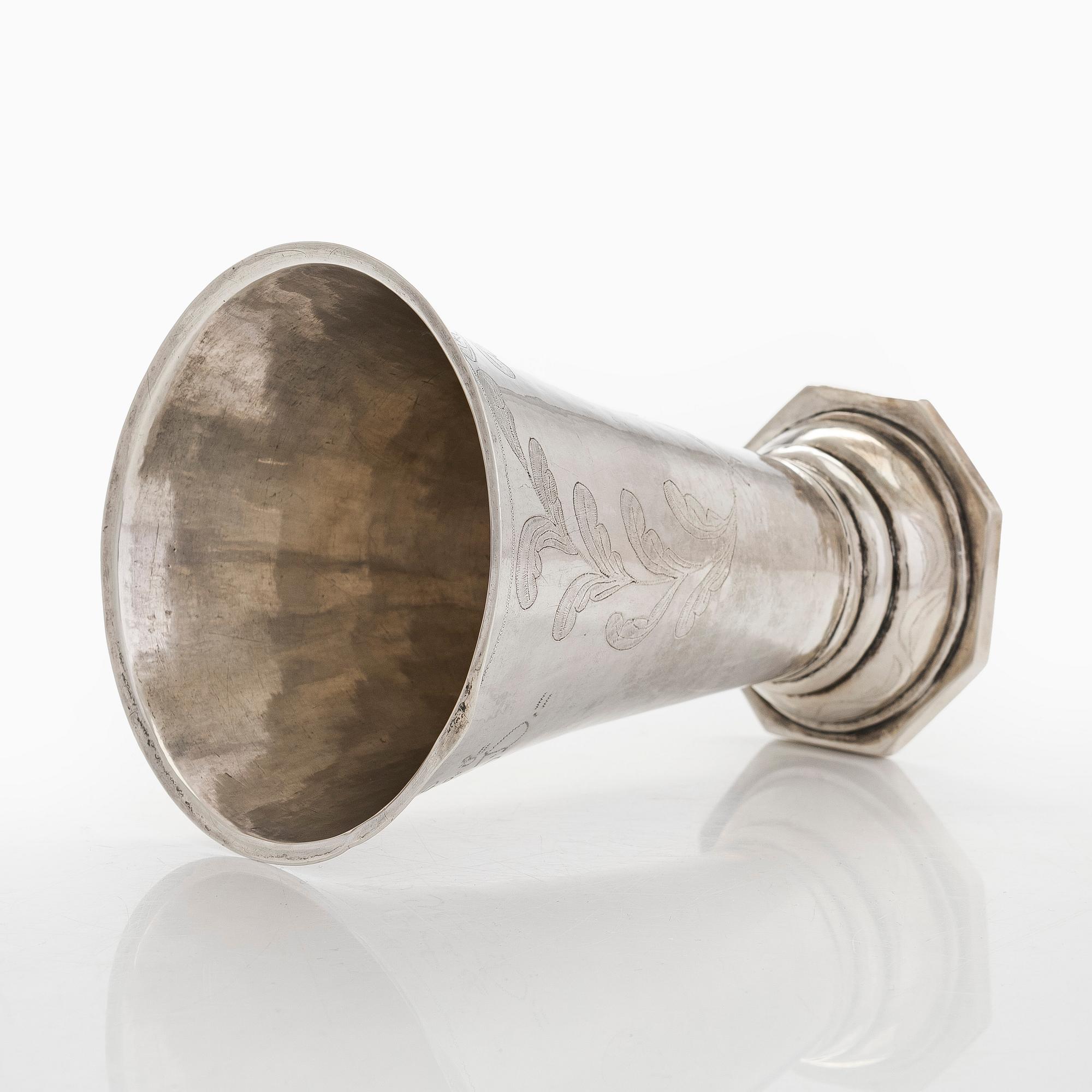 A Finnish silver cup, maker's mark of Carl Anders Berg, Vasa Finland 1820.