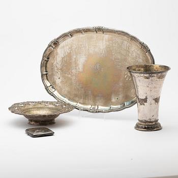 Various silver, 4 pieces, 20th century.