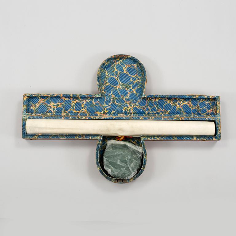 A British letter of patent with wax seal conferring upon Sir Henry Wheatley (1777-1852) the title and rank of Baronet.