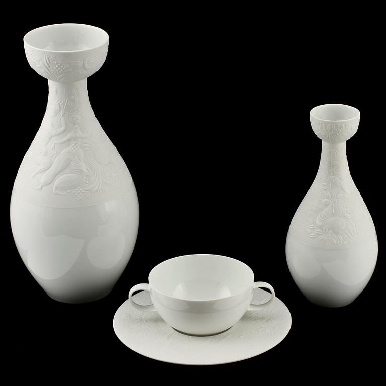 SERVISDELAR, 46 st, porslin, "Die Zauberflöte", Björn Wiinblad, Studio Line, Rosenthal, 1900-tal.