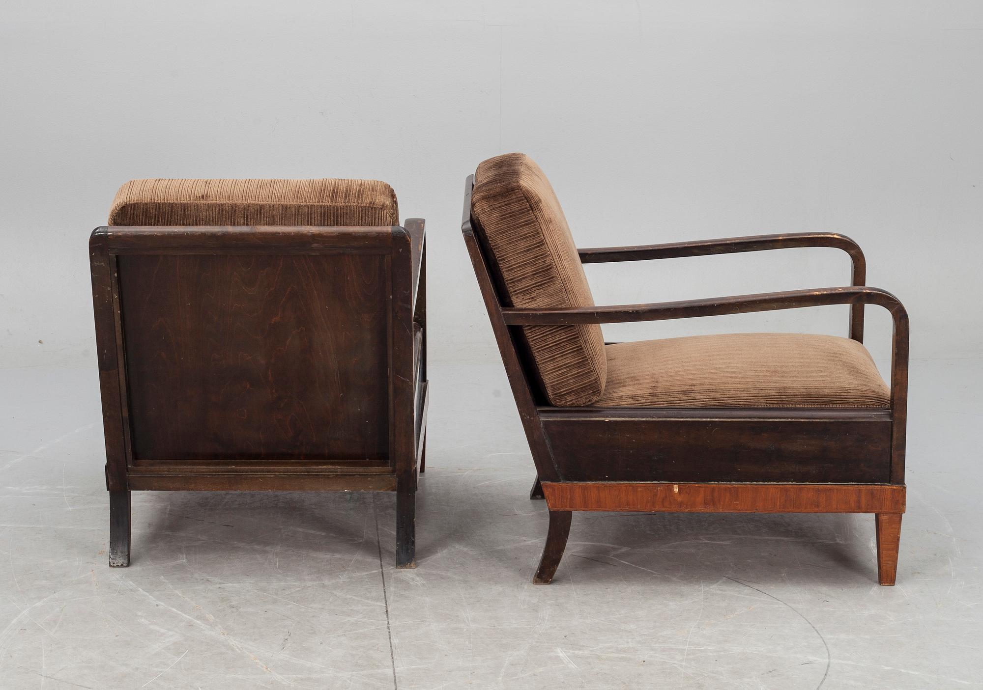 FÅTÖLJER, art deco, 1920/30-tal.