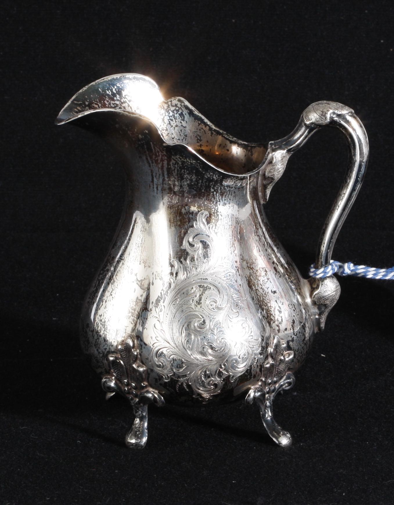 GRÄDDKANNA, silver. Stockholm 1800-tal.