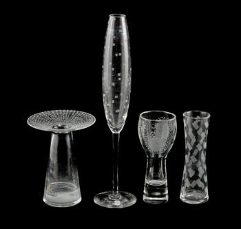 Bengt Orup · VASER, 4 st, glas, Bengt Orup, Johansfors, 1900-talets andra hälft.
