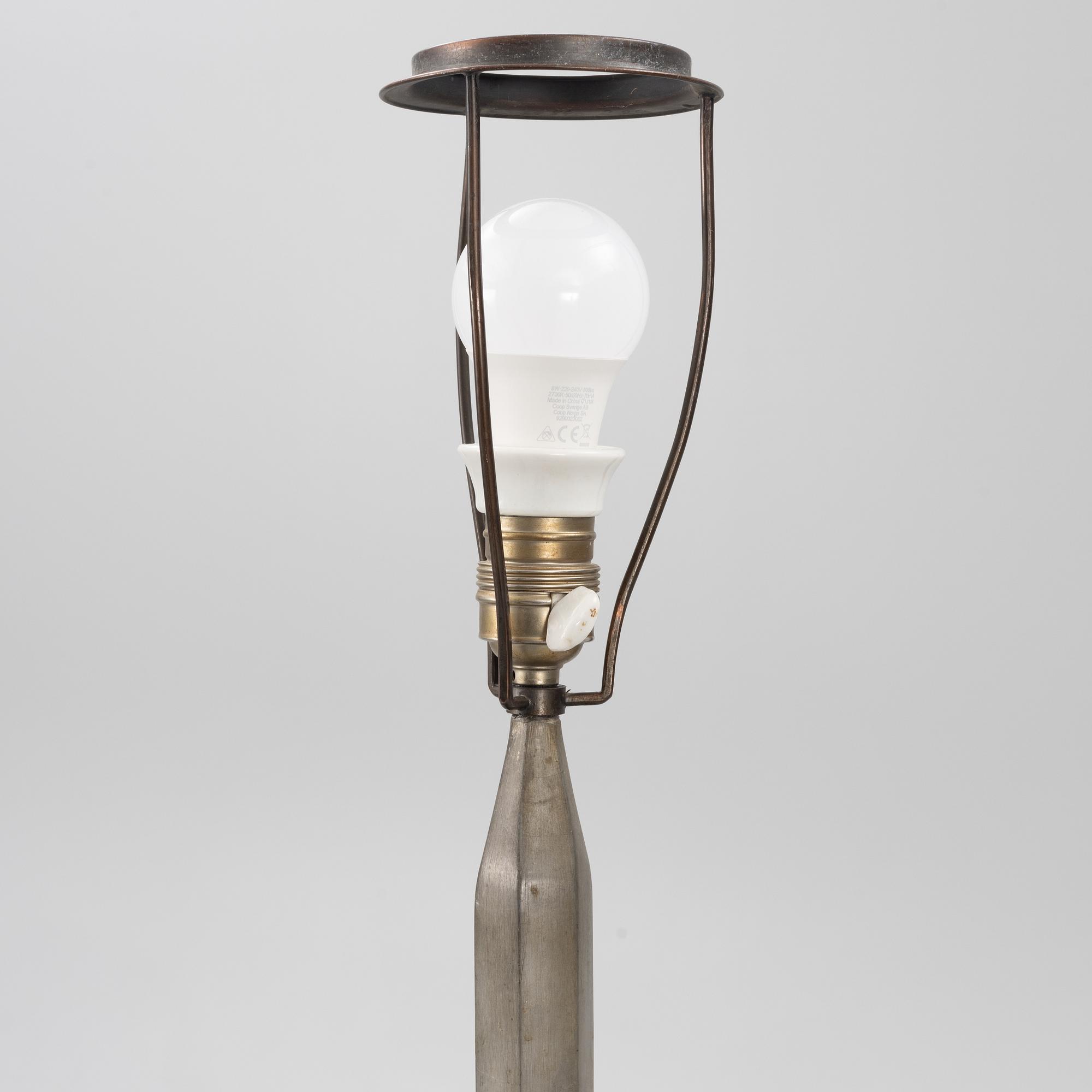 Floor lamp, tin, 1920s-30s.