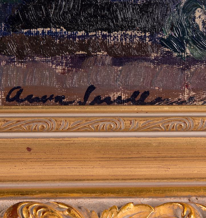 ANNA SNELLMAN, olja på duk, uppfodrad på skiva, signerad.