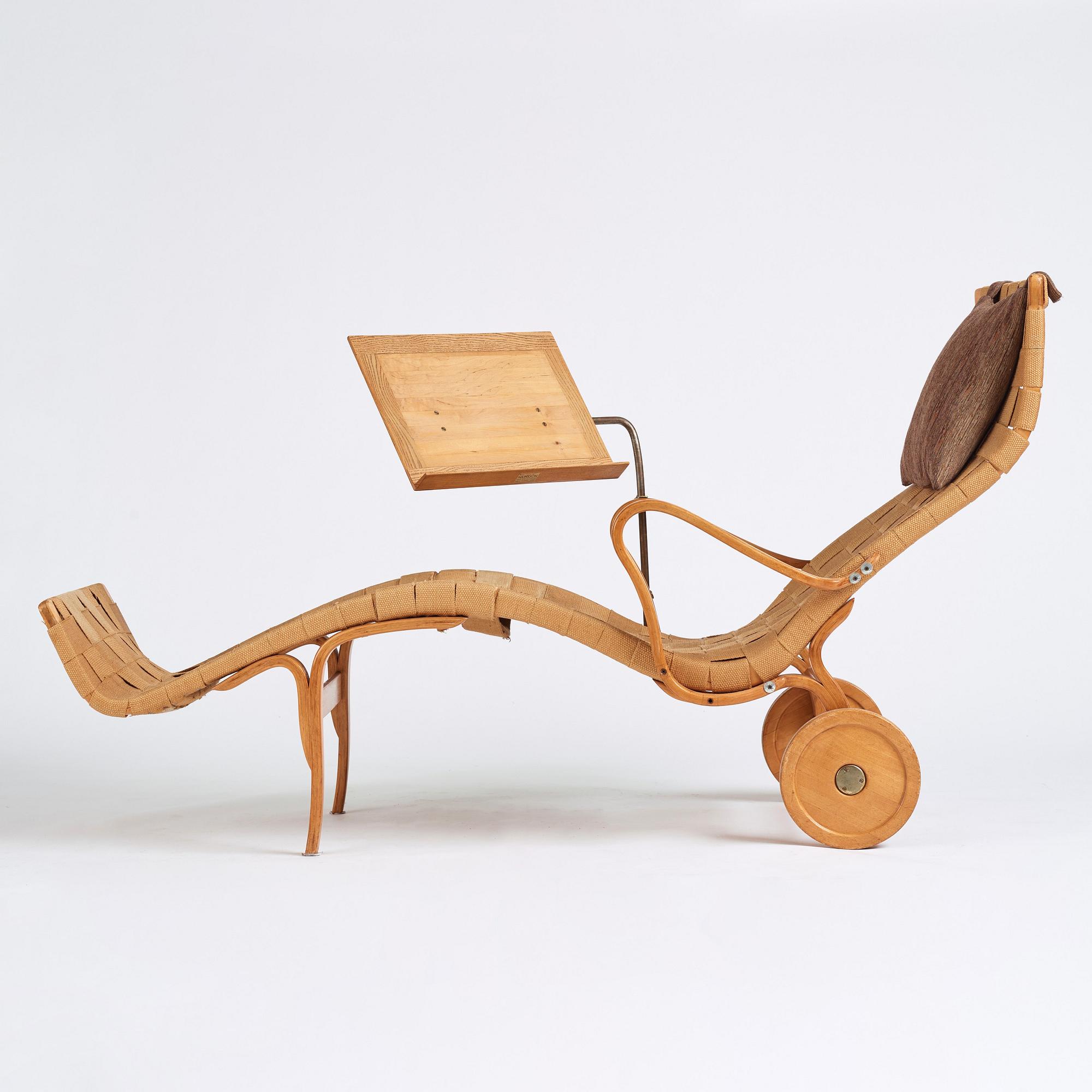 Bruno Mathsson, a rare easy chair for Firma Karl Mathsson, Värnamo, Sweden 1940s.