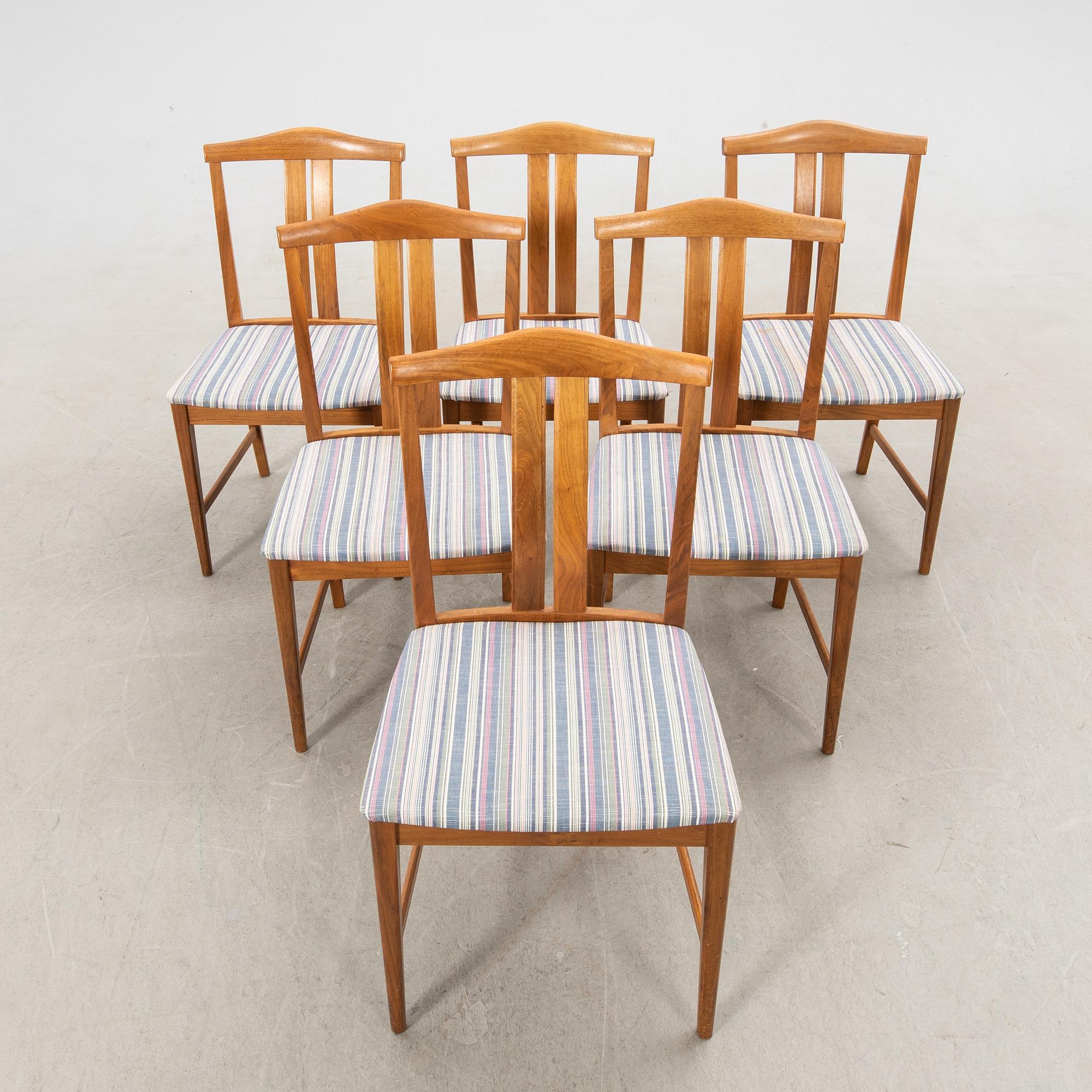 Chairs, 6 pcs, mid-20th century.