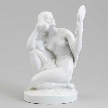 A Herend white glazed porcelain figure, Hungary, 20th Century.