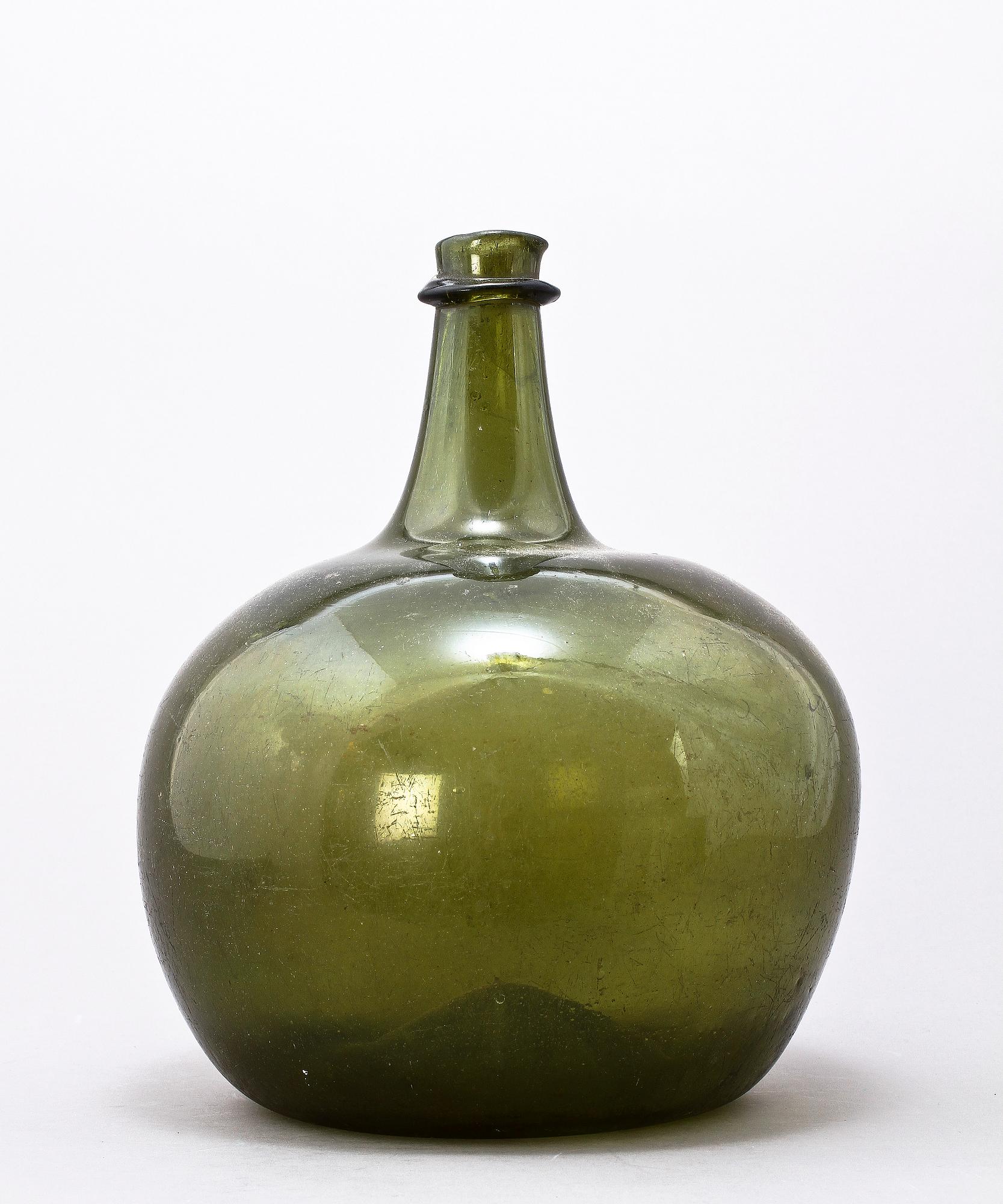 FLASKA, glas, 1700/1800-tal.