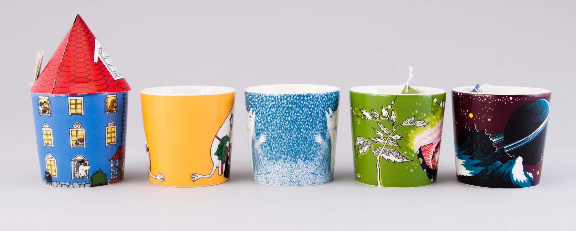 MUUMIMUKEJA, 25 kpl, posliina, Moomin Characters, Arabia 1996-2018.