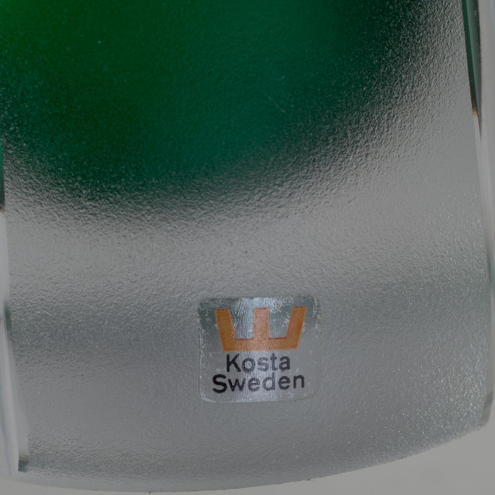 BORDSLAMPOR, ett par, glas, Kosta. Signerade, 1950-/60-tal.