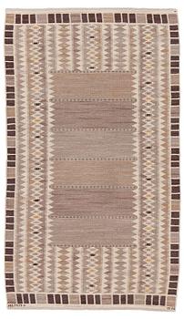 252. Barbro Nilsson, a 'Salerno grå' ('Kristianstad'), flat weave, c. 268 x 155 cm, signed AB MMF BN.
