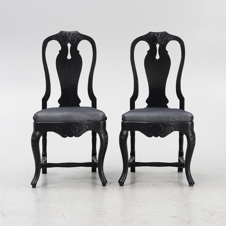 Six Baroque style chairs, 20th Century.