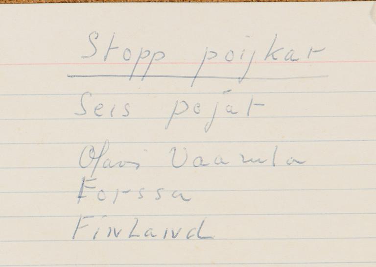 Olavi Vaarula, "Stopp pojkar".
