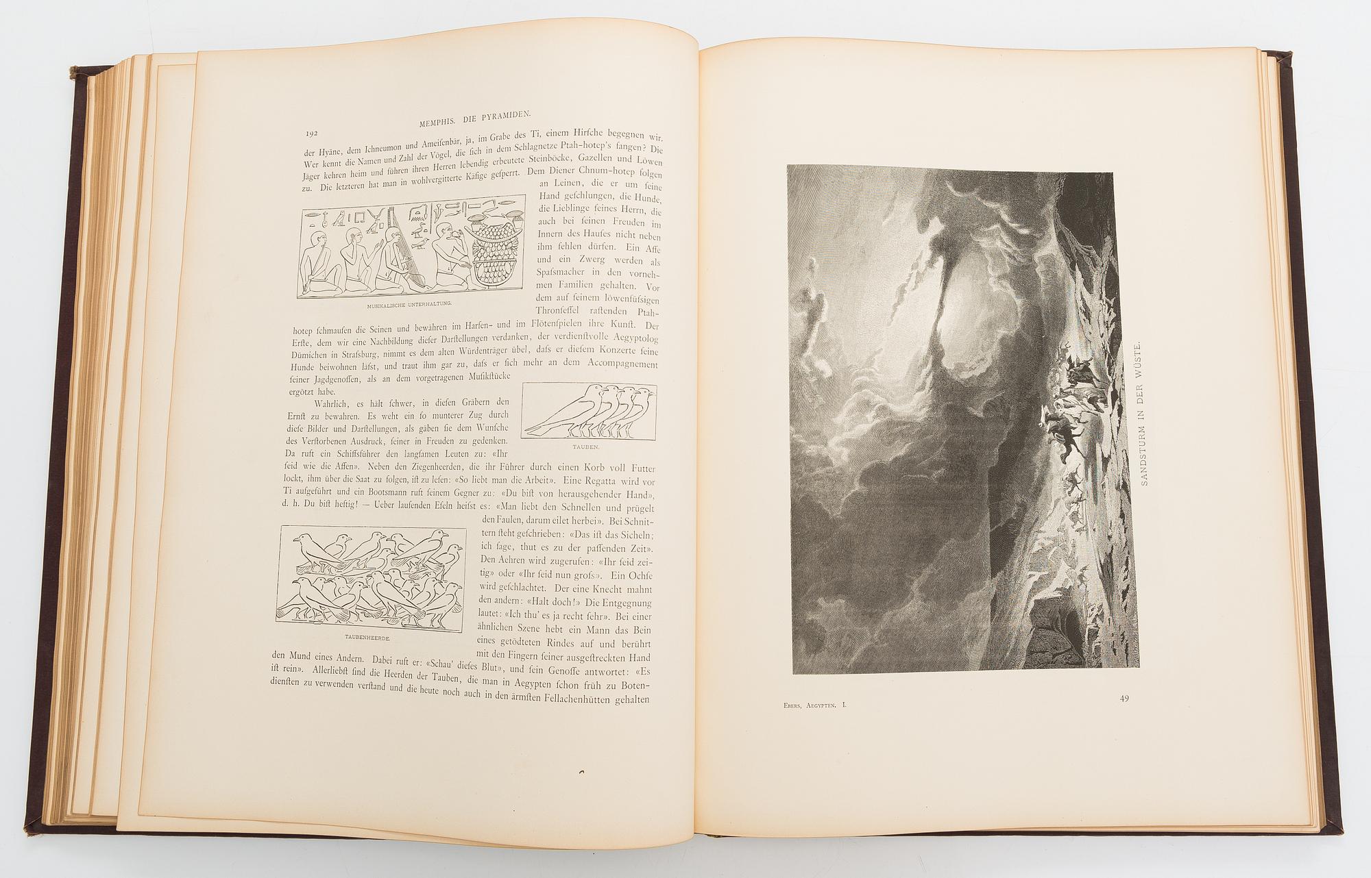 Georg Ebers, böcker i två volymer, "Aegypten", 2:a upplagan, Stuttgart & Leipzig 1879-80.