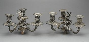 KANDELABERARMAR, 2 st, nyrokoko, 1800-talets slut.