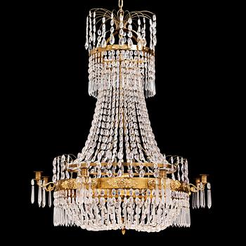 A Swedish Empire 1820/30's nine-light chandelier.