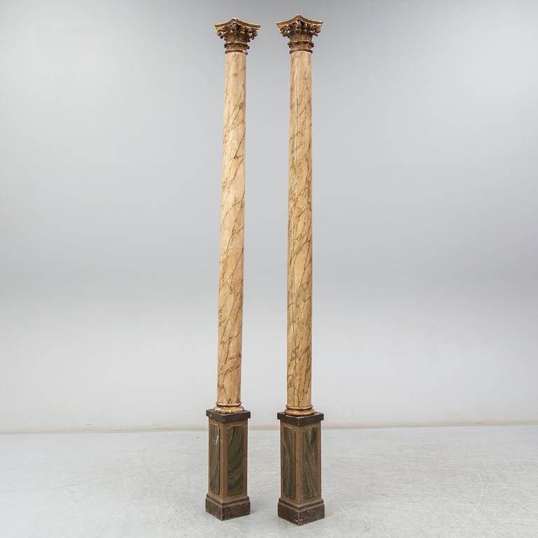 A pair of columns, circa 1900.