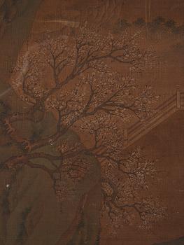 A large painting by un unkown artist, presumably late Qing dynasty after an old master.