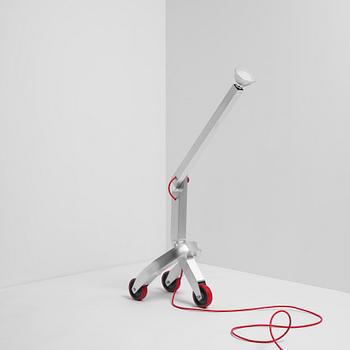 David Taylor, a unique floor lamp, "Wheelie Lamp", Studio Mellösaverken, Sweden 2025.