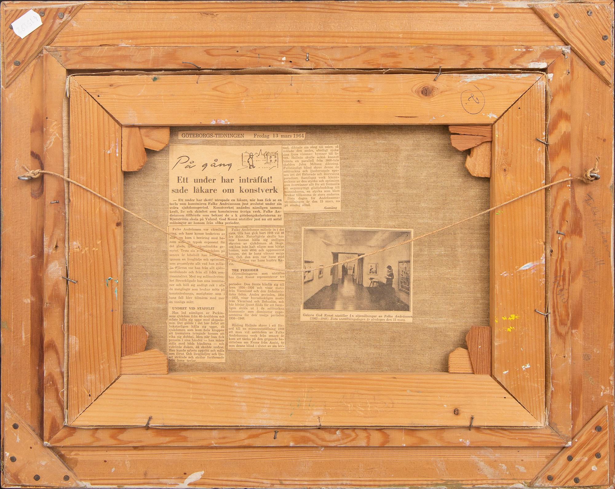 Folke Andréasson, oil on canvas signed.