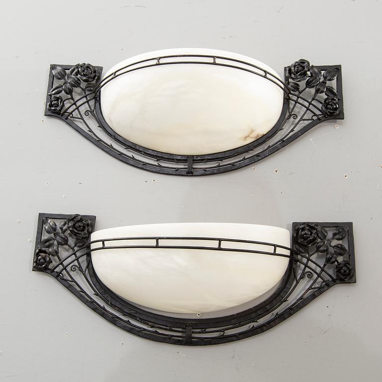 Vägglampor ett par Art Nouveau-stil 1900-talets slut.