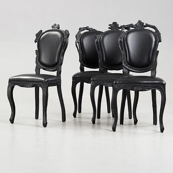 A set of four Maarten Baas 'Smoke dining chairs', Moooi.